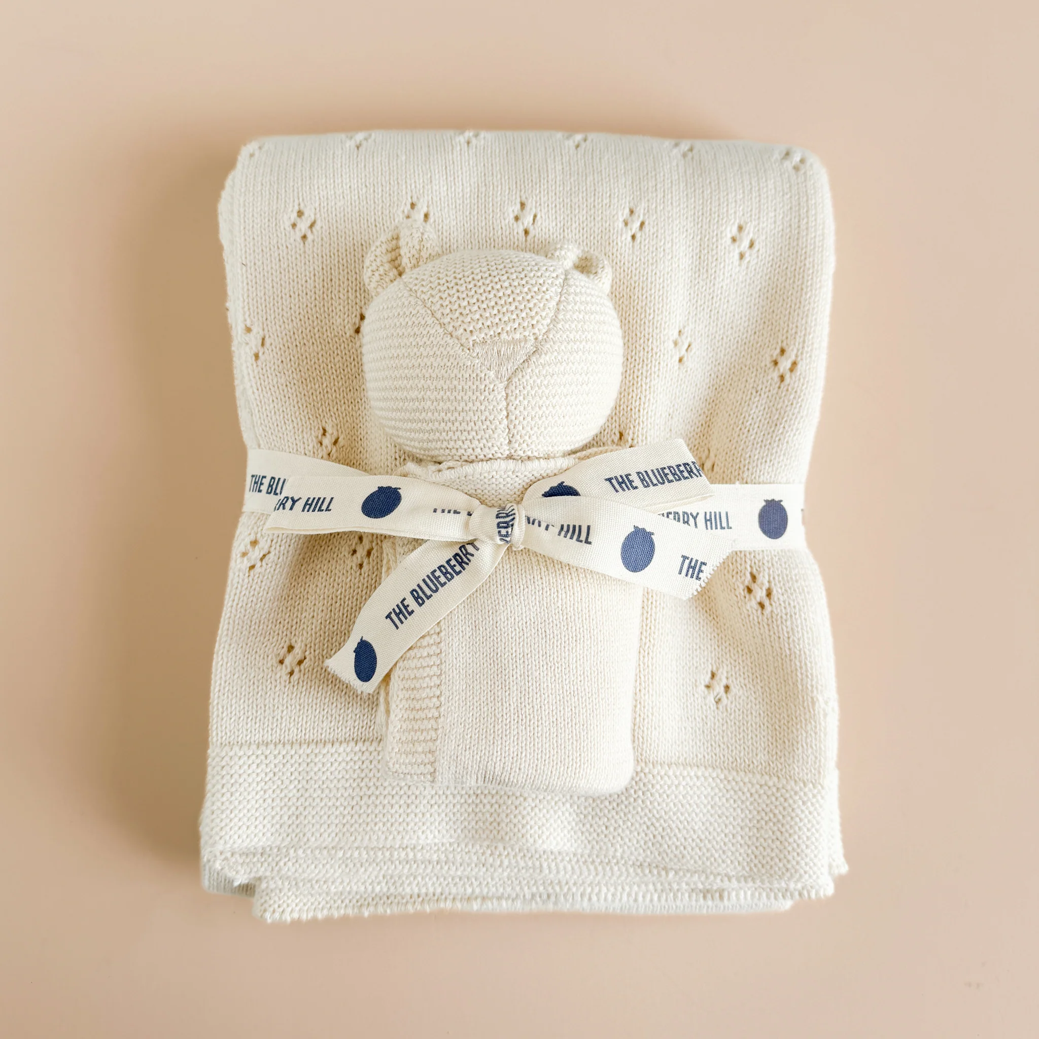 Organic Cotton Bear Lovey, Cream - Image 3