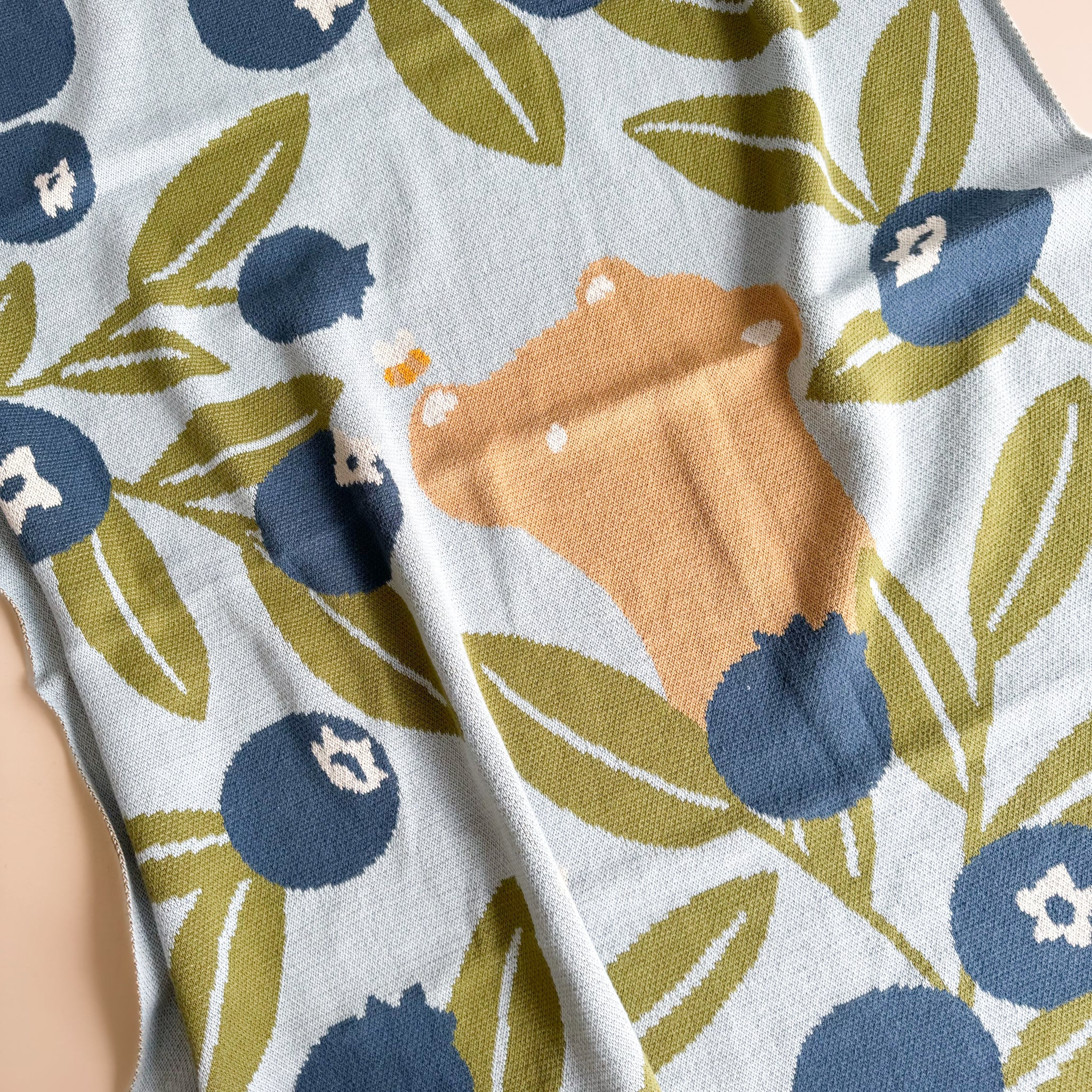 Blueberry Bear Bee Blanket | Organic Cotton - Image 4