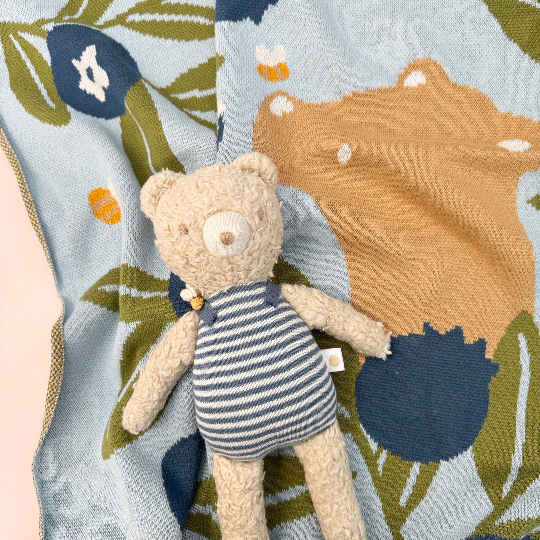 Blueberry Bear Bee Blanket | Organic Cotton - Image 5