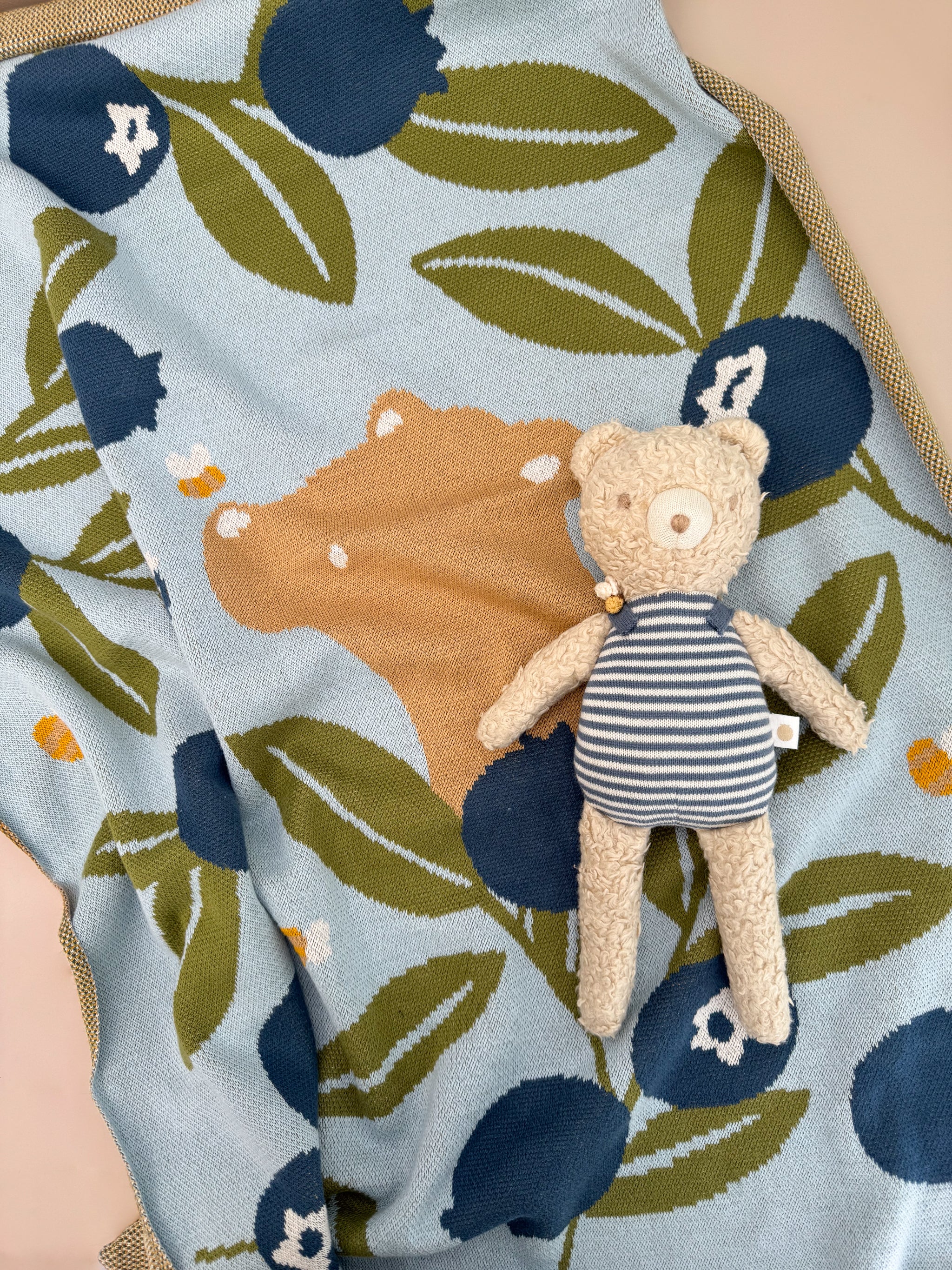 Blueberry Bear Bee Blanket | Organic Cotton - Image 6
