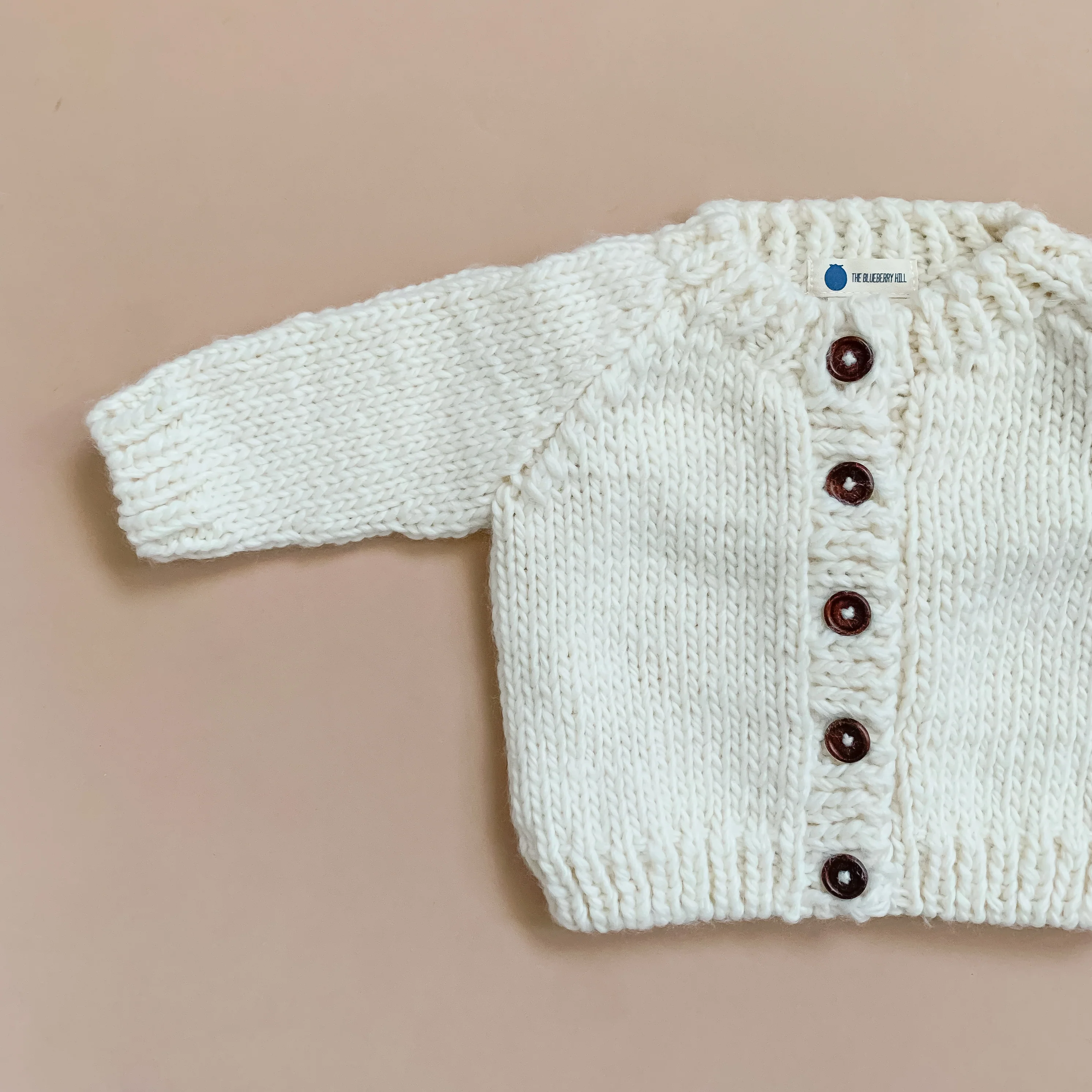 Classic Cardigan, Cream - Image 4