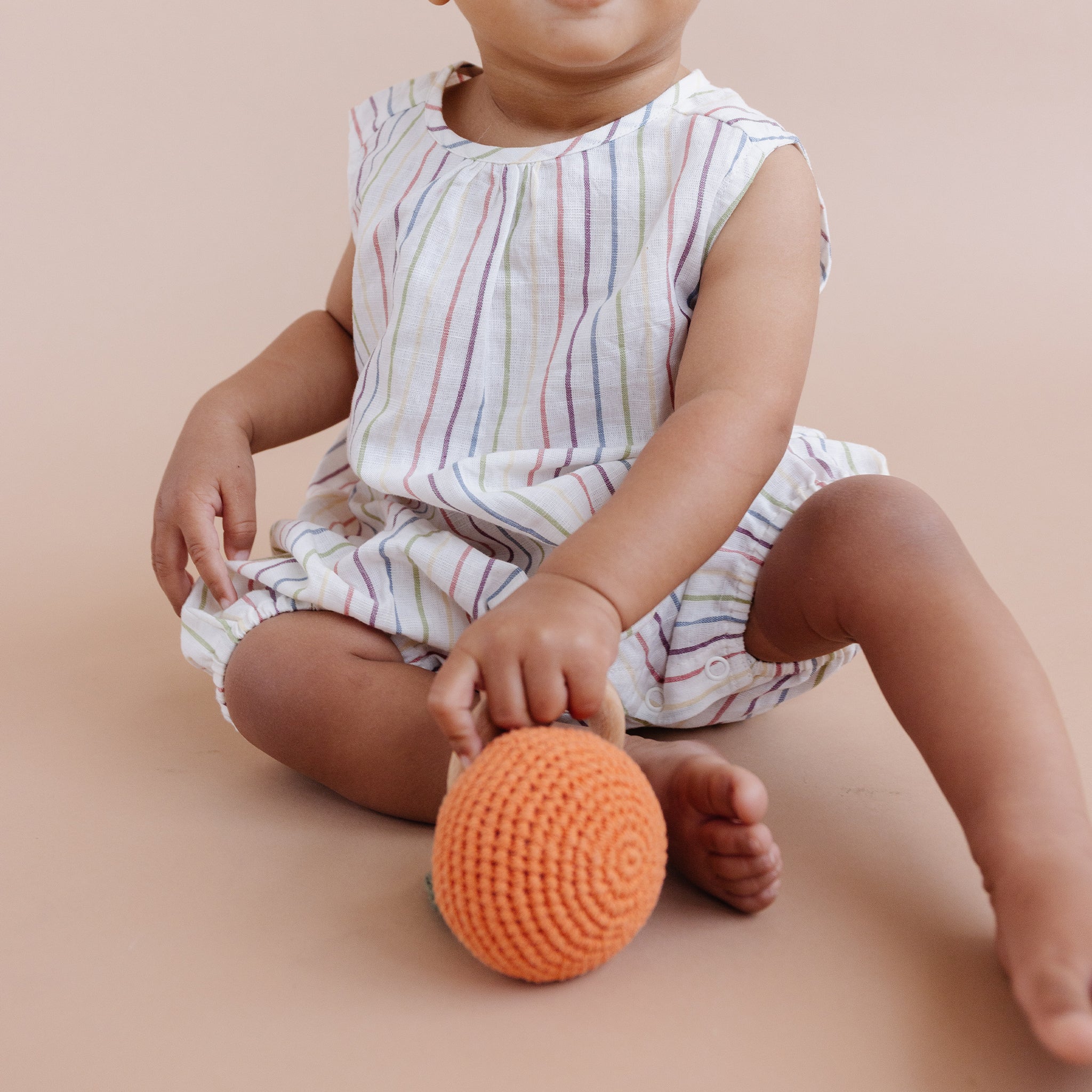 Cotton Crochet Rattle Orange Pumpkin - Image 3