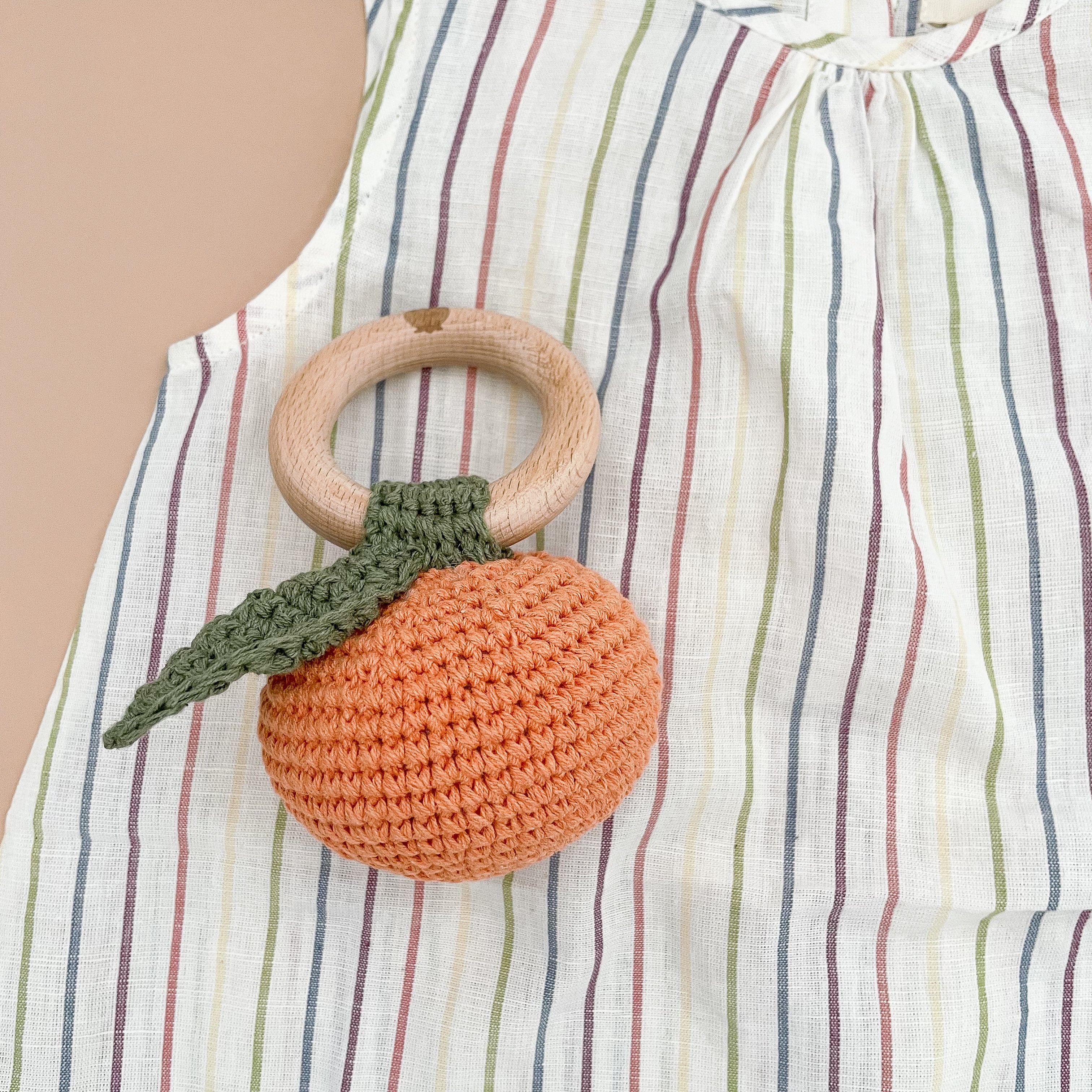 Cotton Crochet Rattle Orange Pumpkin - Image 7