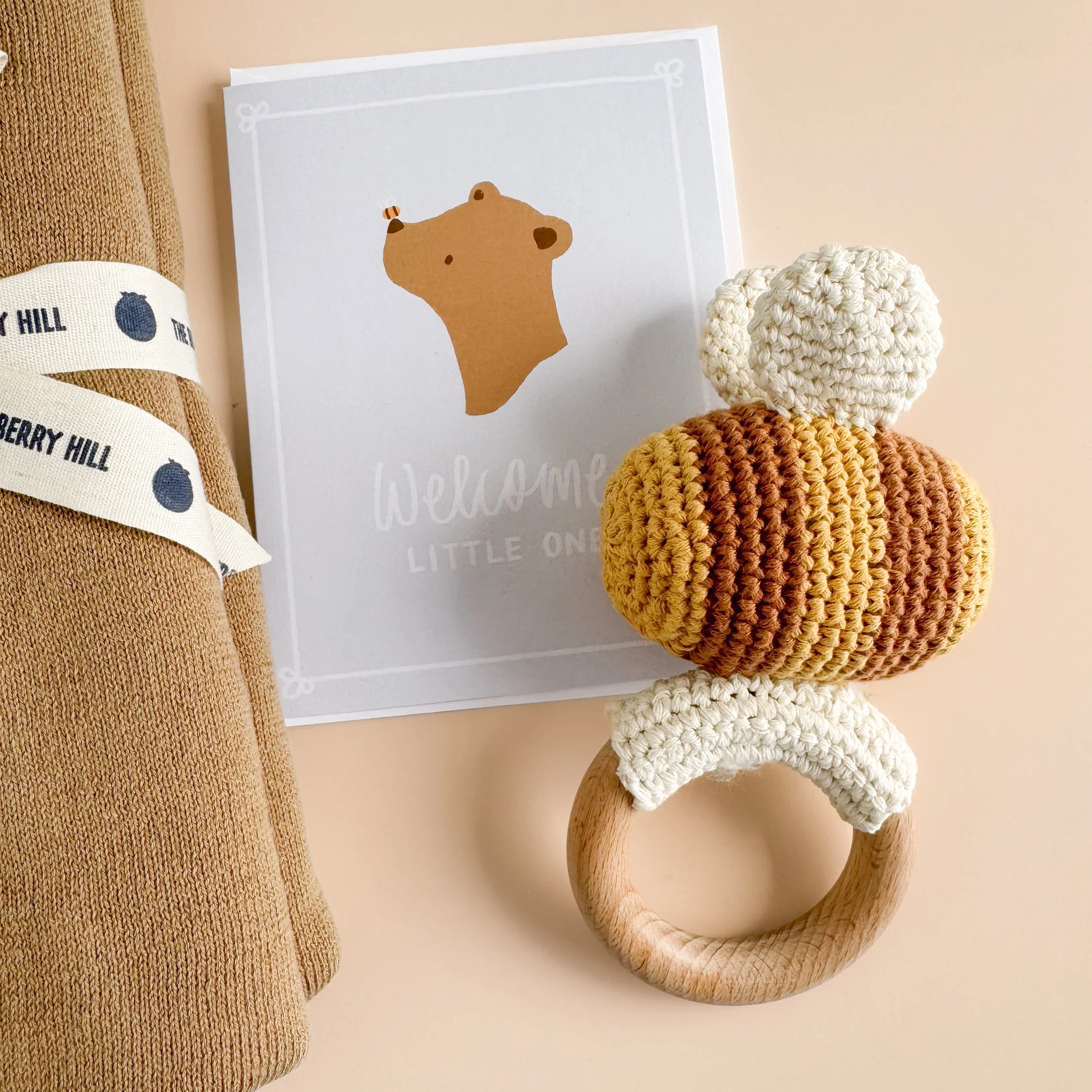 Cotton Crochet Rattle Teether Bee - Image 5