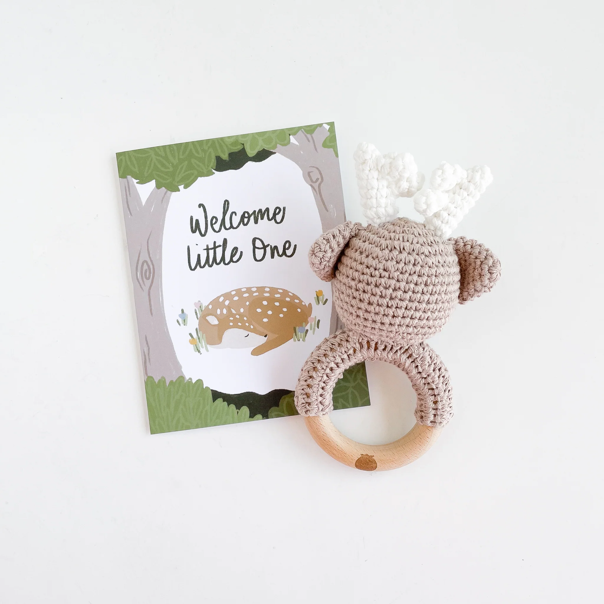Cotton Crochet Rattle Teether, Deer - Image 4