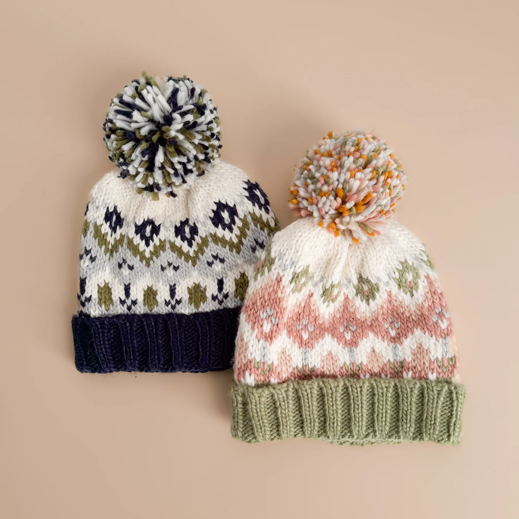 Fairisle Knit Hat, Navy - Image 3