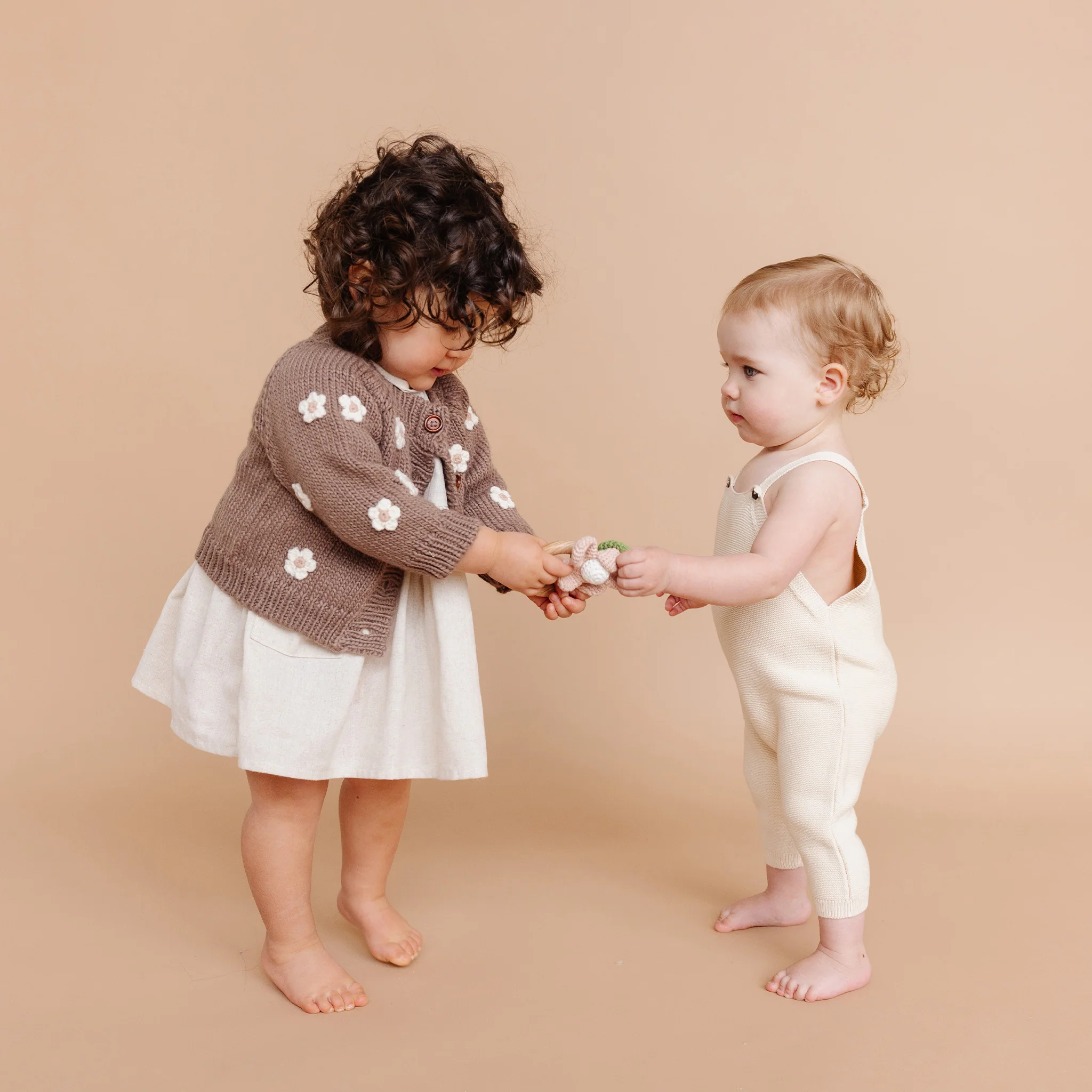 Flower Cardigan, Tan - Image 7