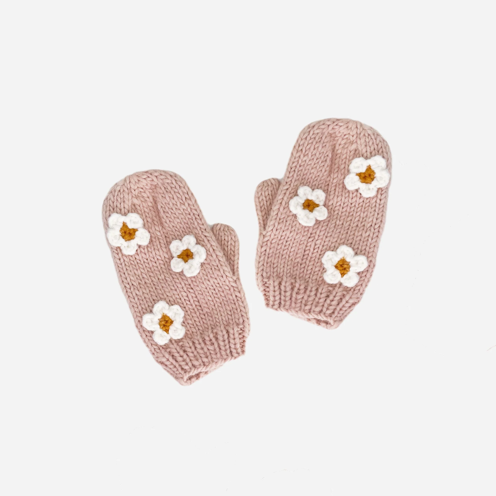 Flower Mittens, Blush - Image 5