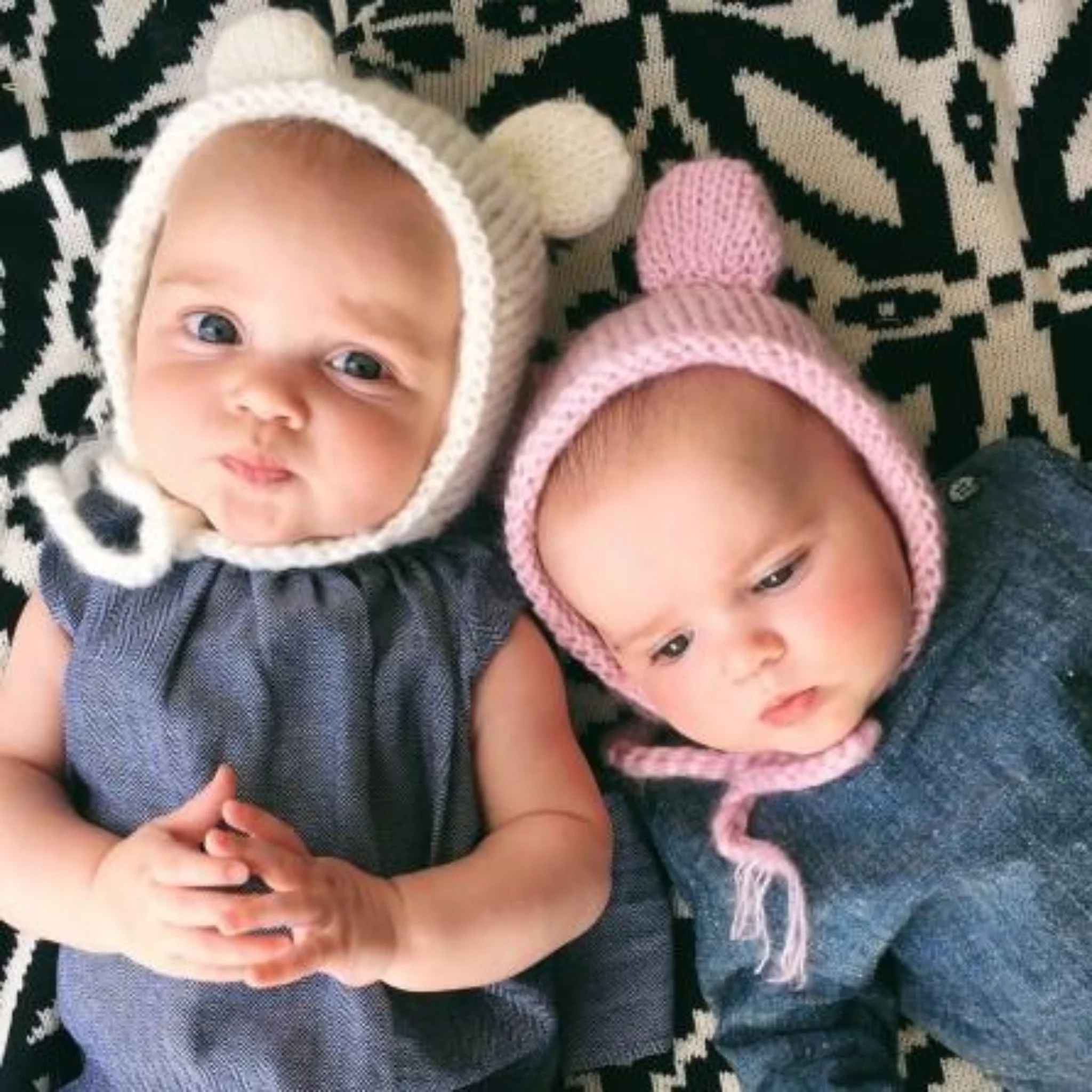 Harper Bear Mohair Knit Bonnet - Image 4