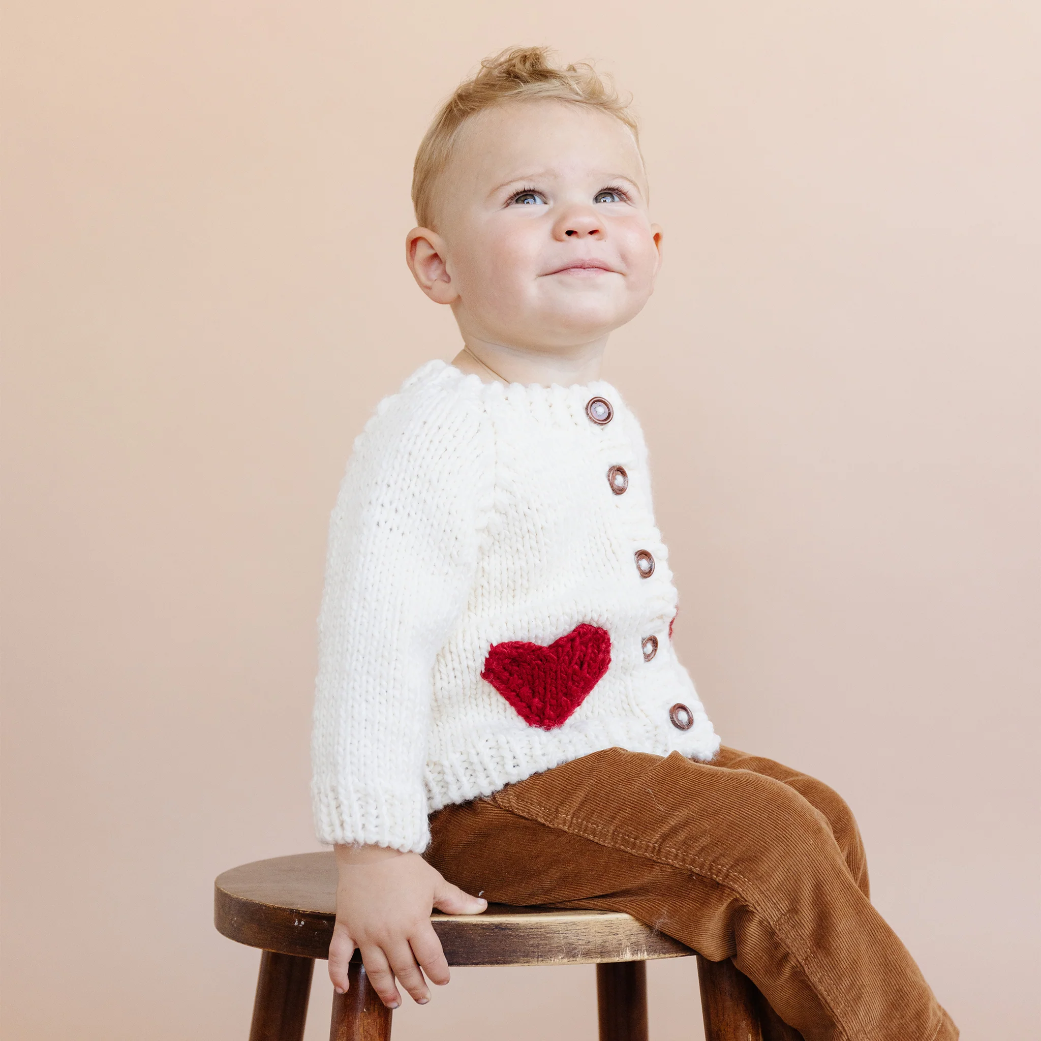 Heart Cardigan, Red - Image 5