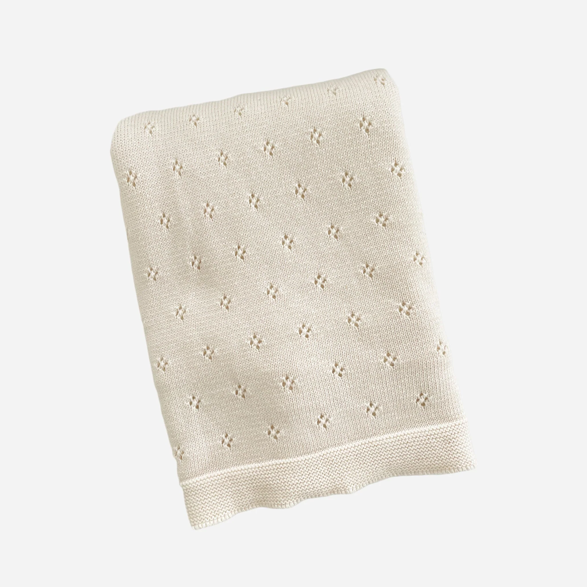 Heirloom Pique Blanket, Cream | Organic Cotton - Image 6