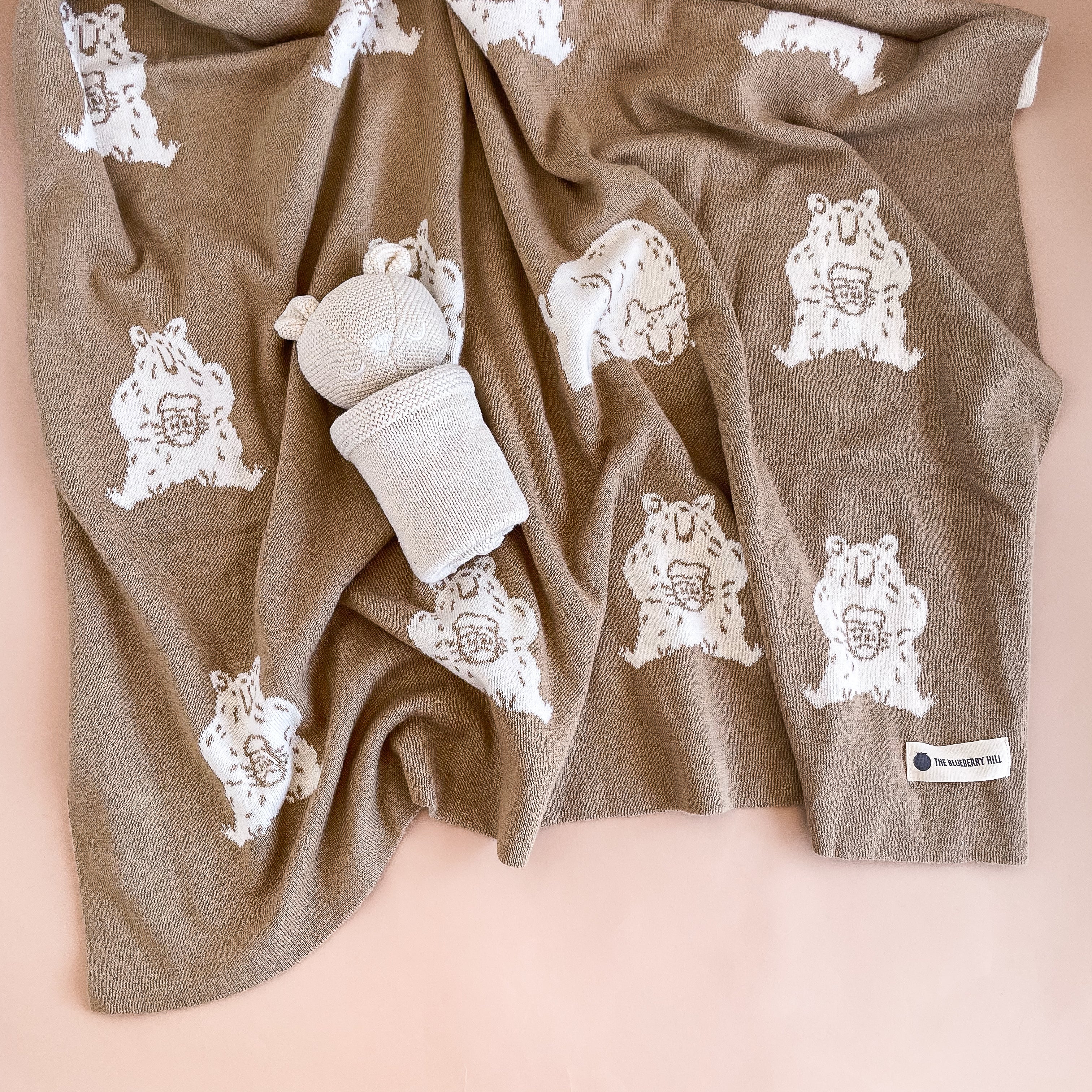 Honey Bear Blanket & Lovey Baby Gift Set | Organic Cotton - Image 3