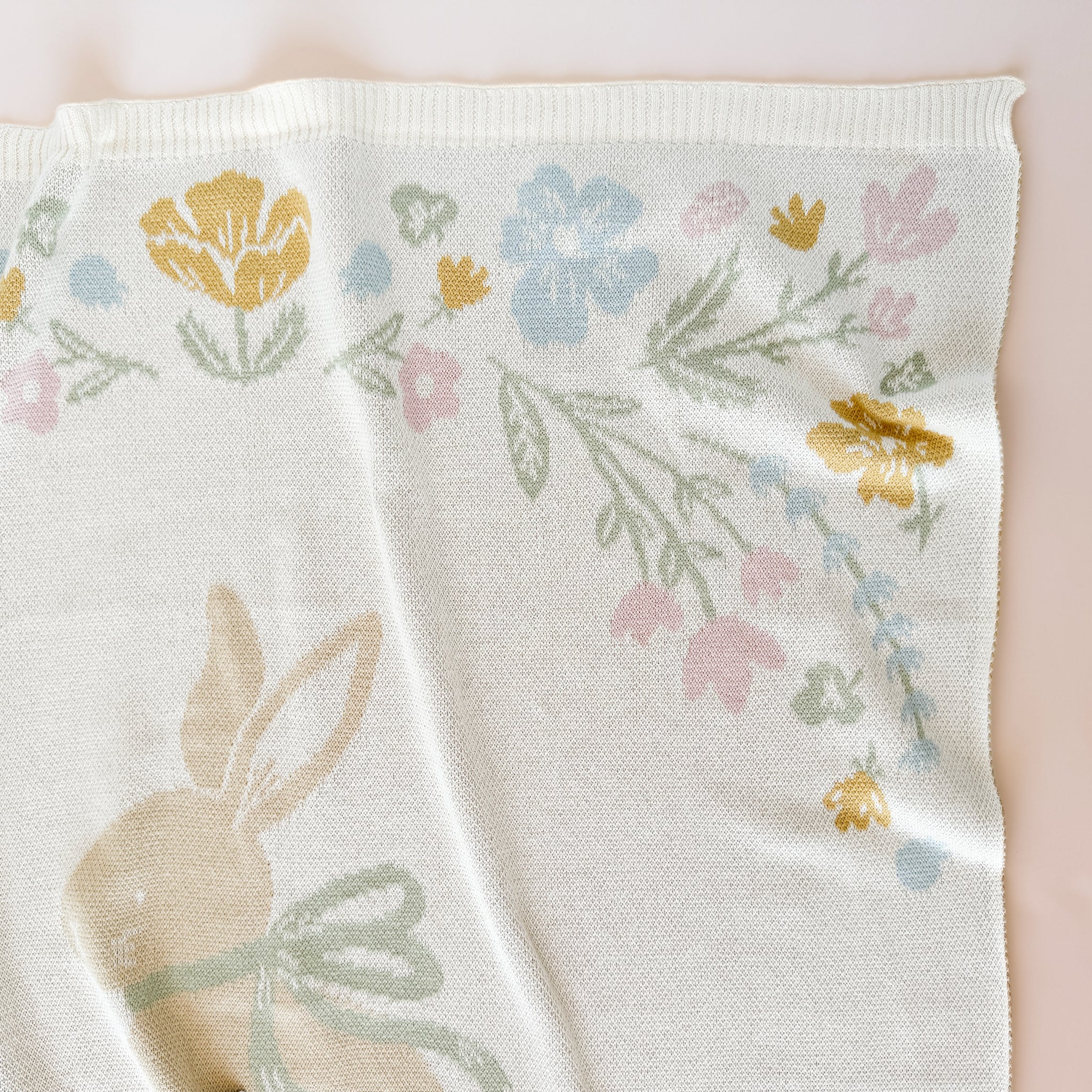 Pastel Floral Bunny Blanket Lovey Gift Set - Image 3