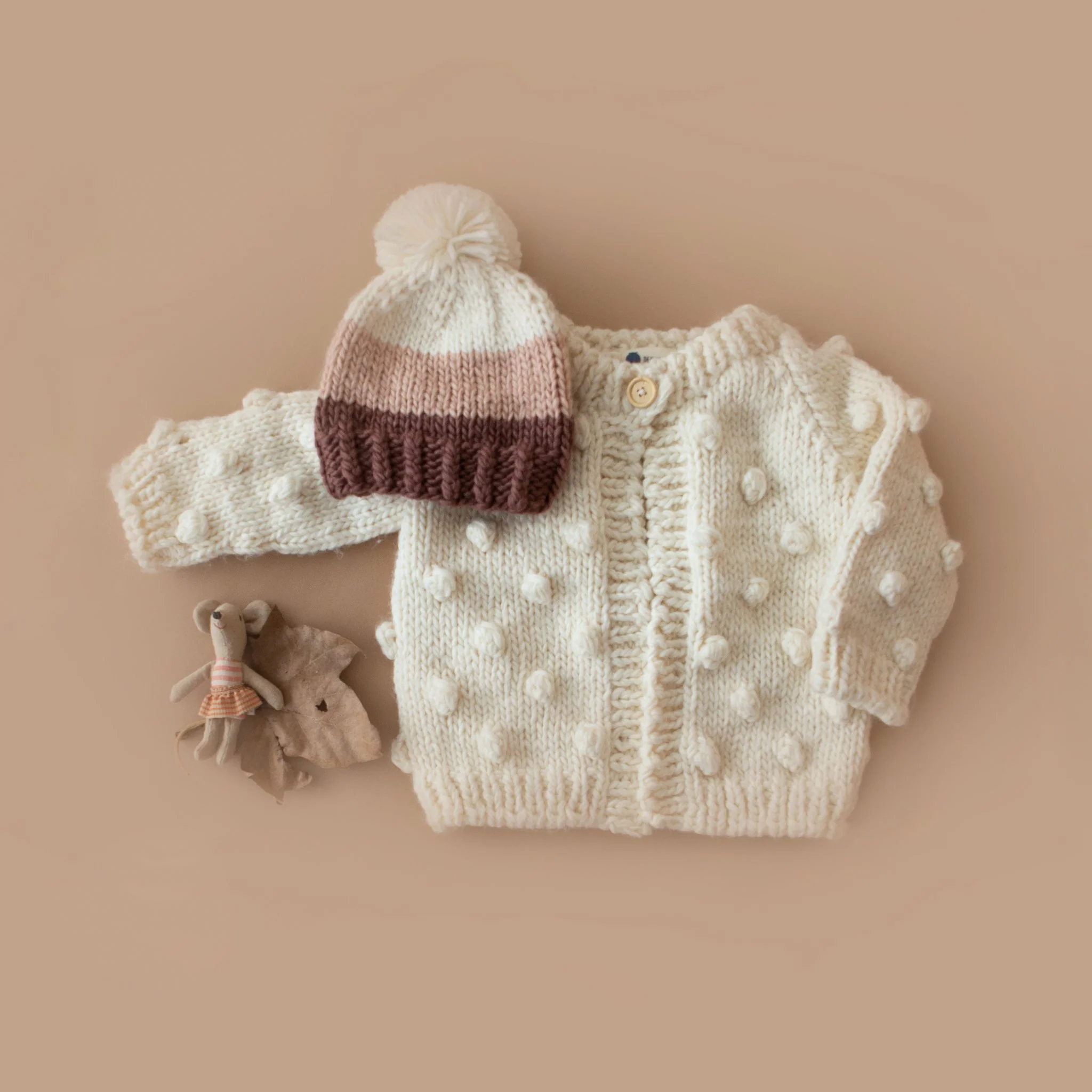 Popcorn Cardigan, Cream - Image 4