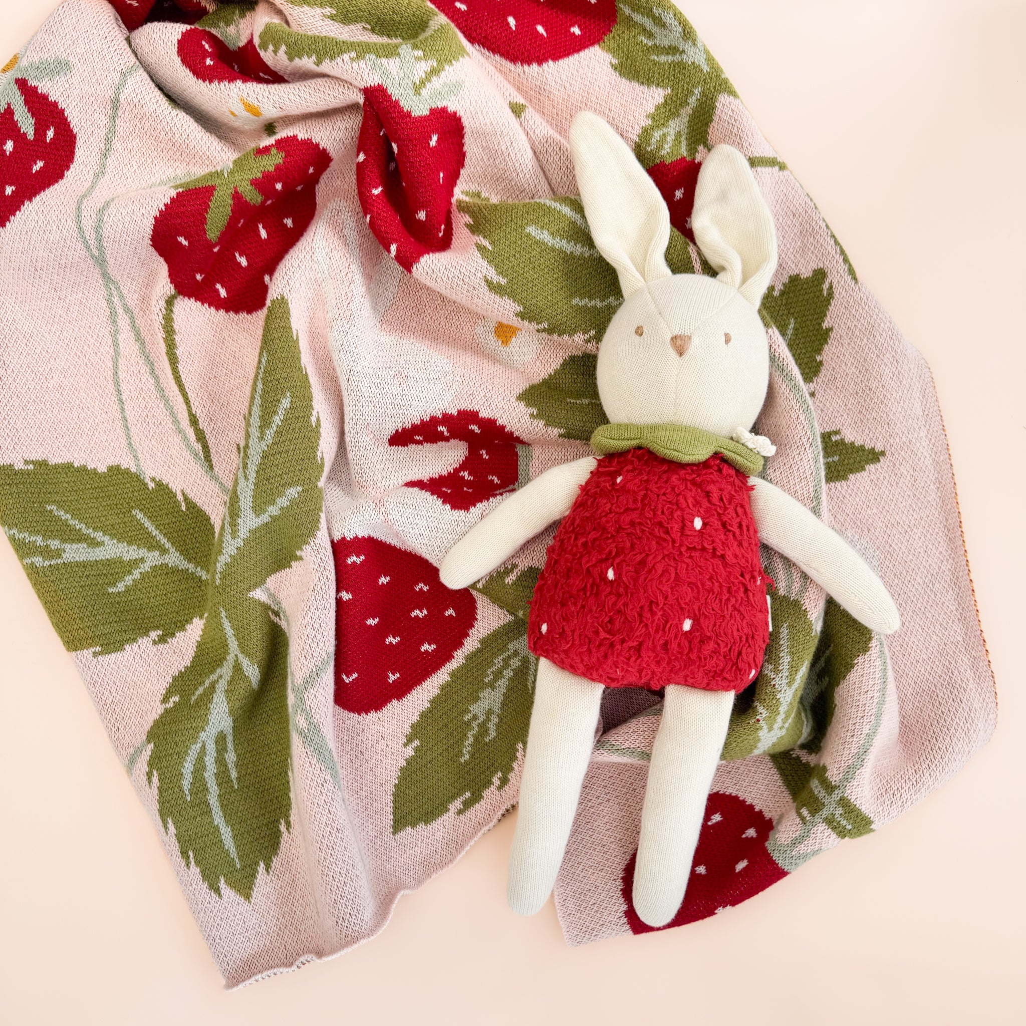 Strawberry Bunny Blanket | Organic Cotton - Image 6